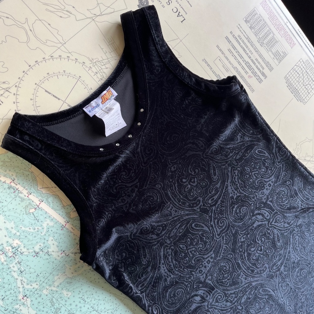 Vintage Y2K Black Velvet Le Chateau Jr. Dress - Picture 5 of 7